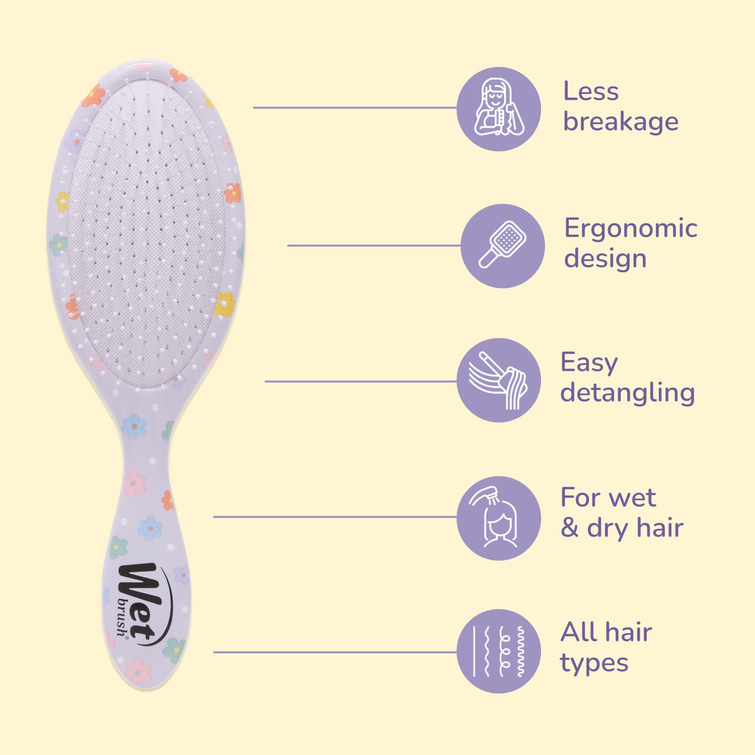 Daisy Duck edition Wet Brush in hand, ready for detangling