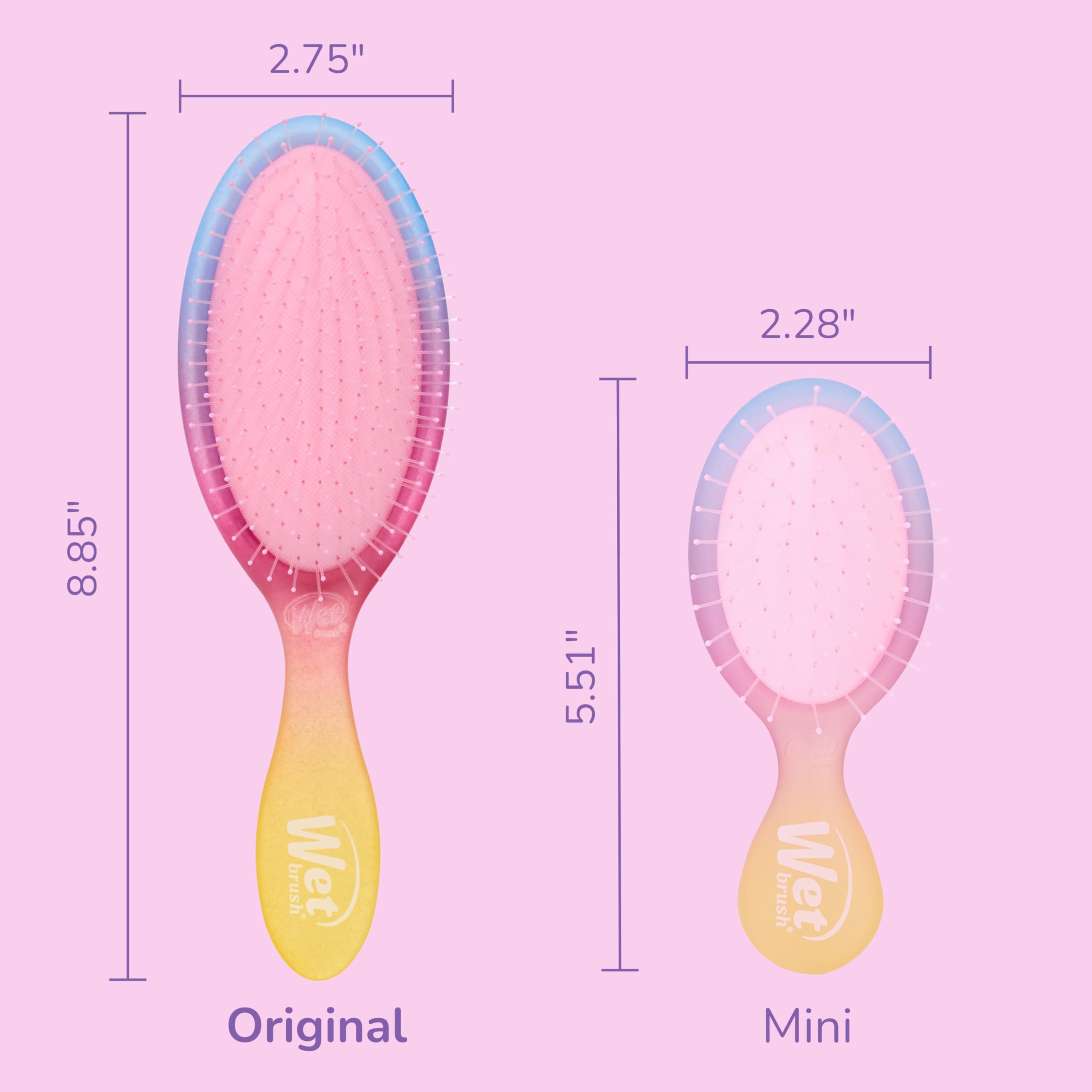 Wet Brush Original Detangler on dry hair demonstrates painless detangling
