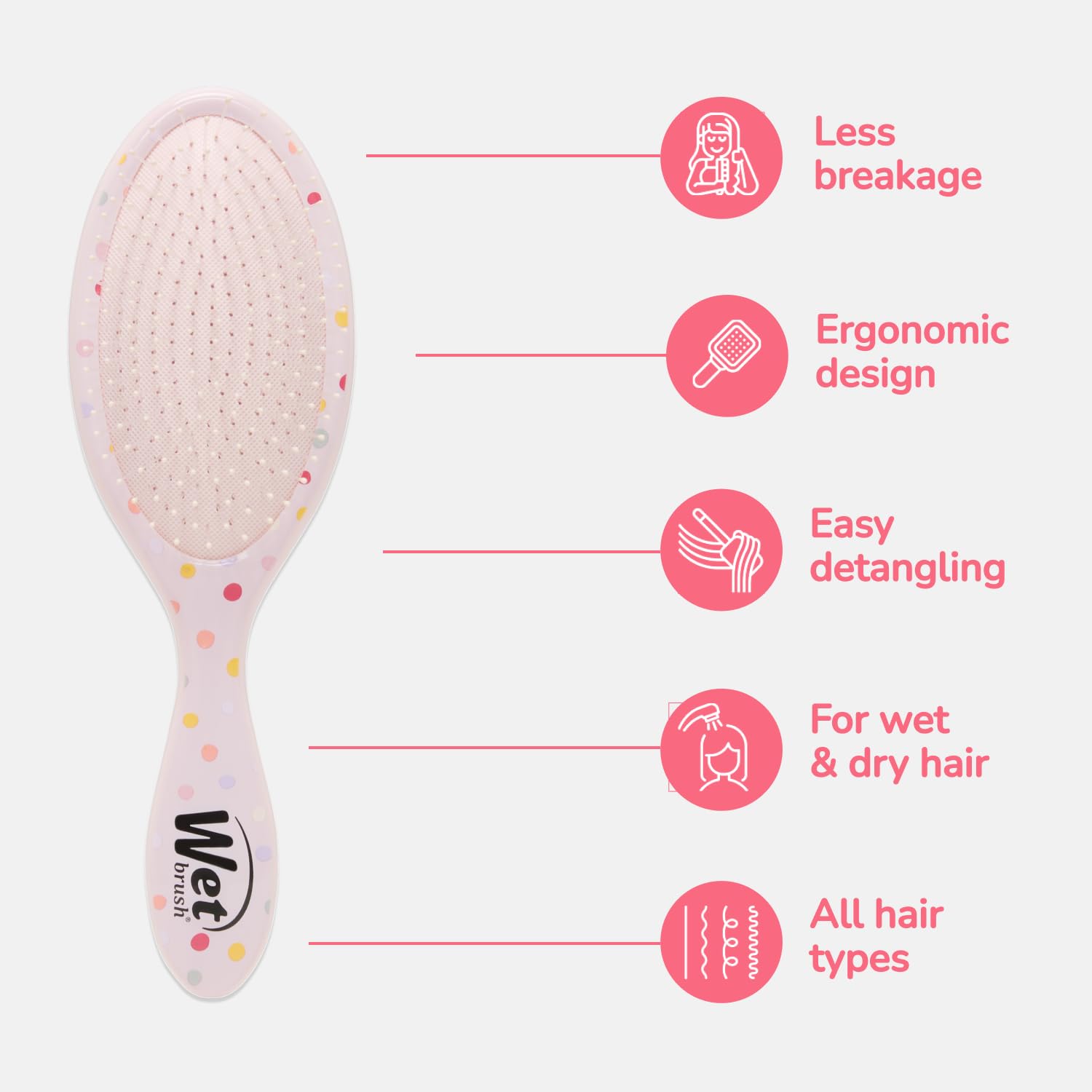 Wet Brush Original Detangler used on dry hair for quick detangling