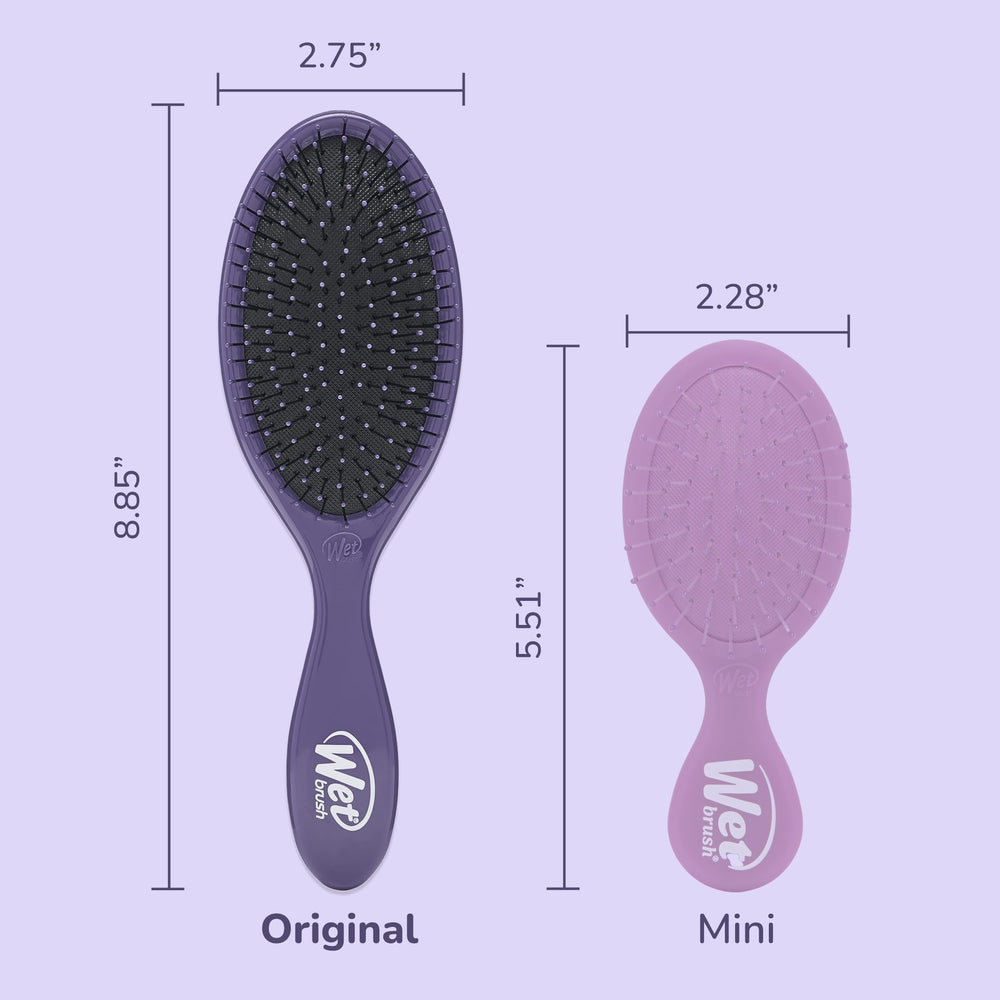 Wet Brush Original Detangler on dry hair provides smooth, snag-free brushing.