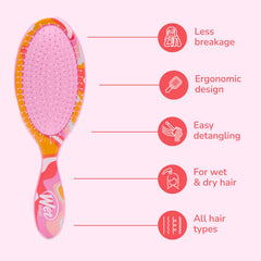 Wet Brush Original Detangler Ice Cream Sun Days on wet hair for painless detangling