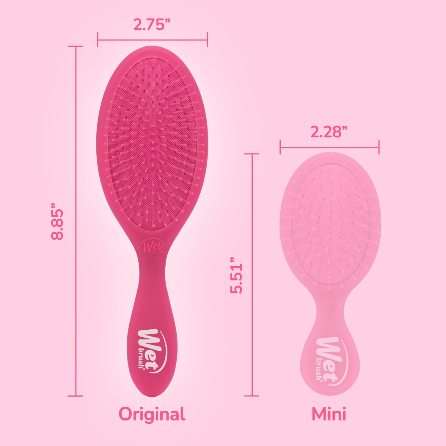 Wet Brush Original Detangler Pink Frost ergonomic handle design