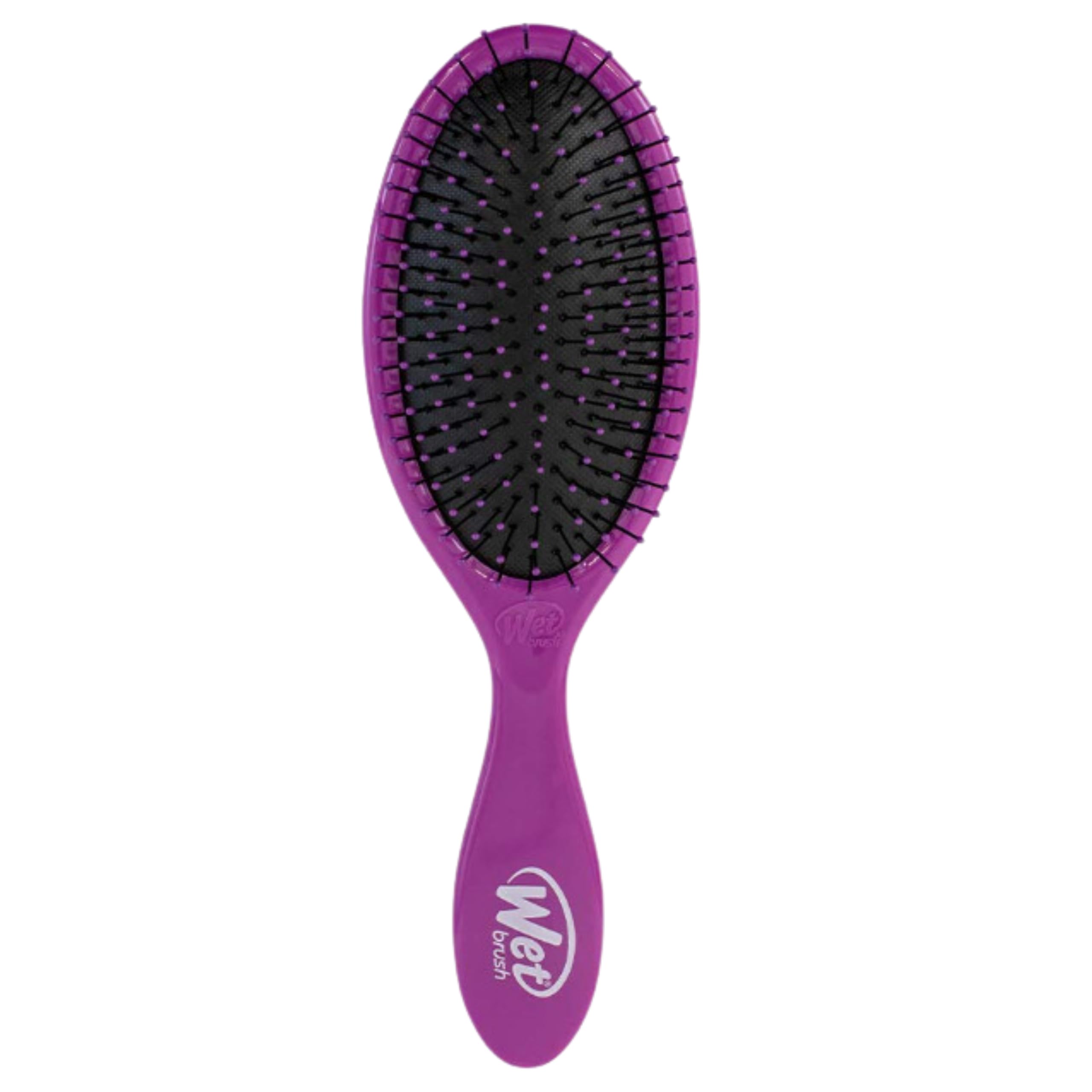 Wet Brush Original Detangler purple bottle shot shows easy detangling