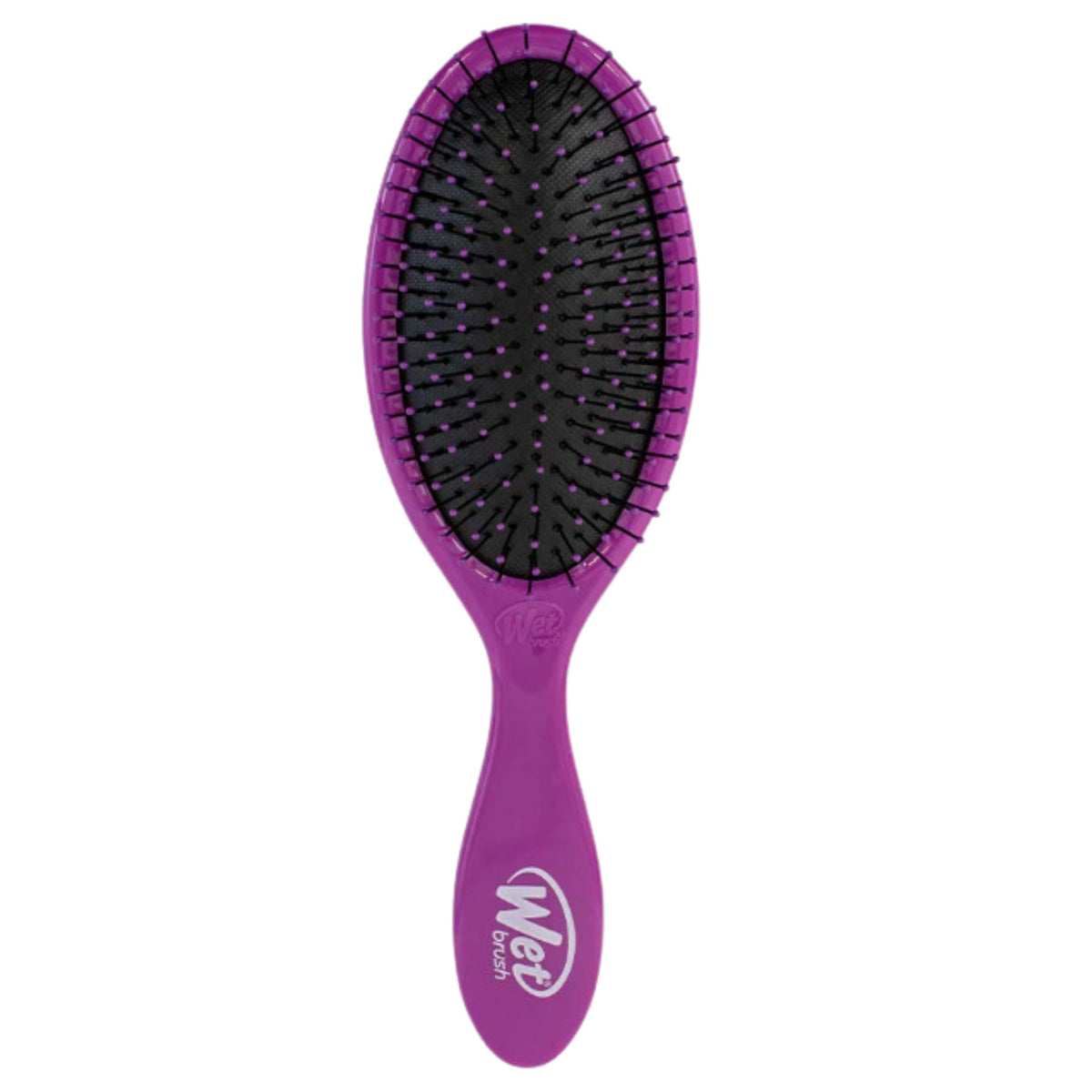 Wet Brush Original Detangler purple bottle shot shows easy detangling