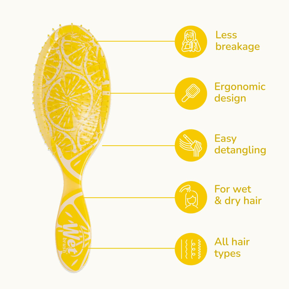 Wet Brush Original Detangler in action detangling a knot.