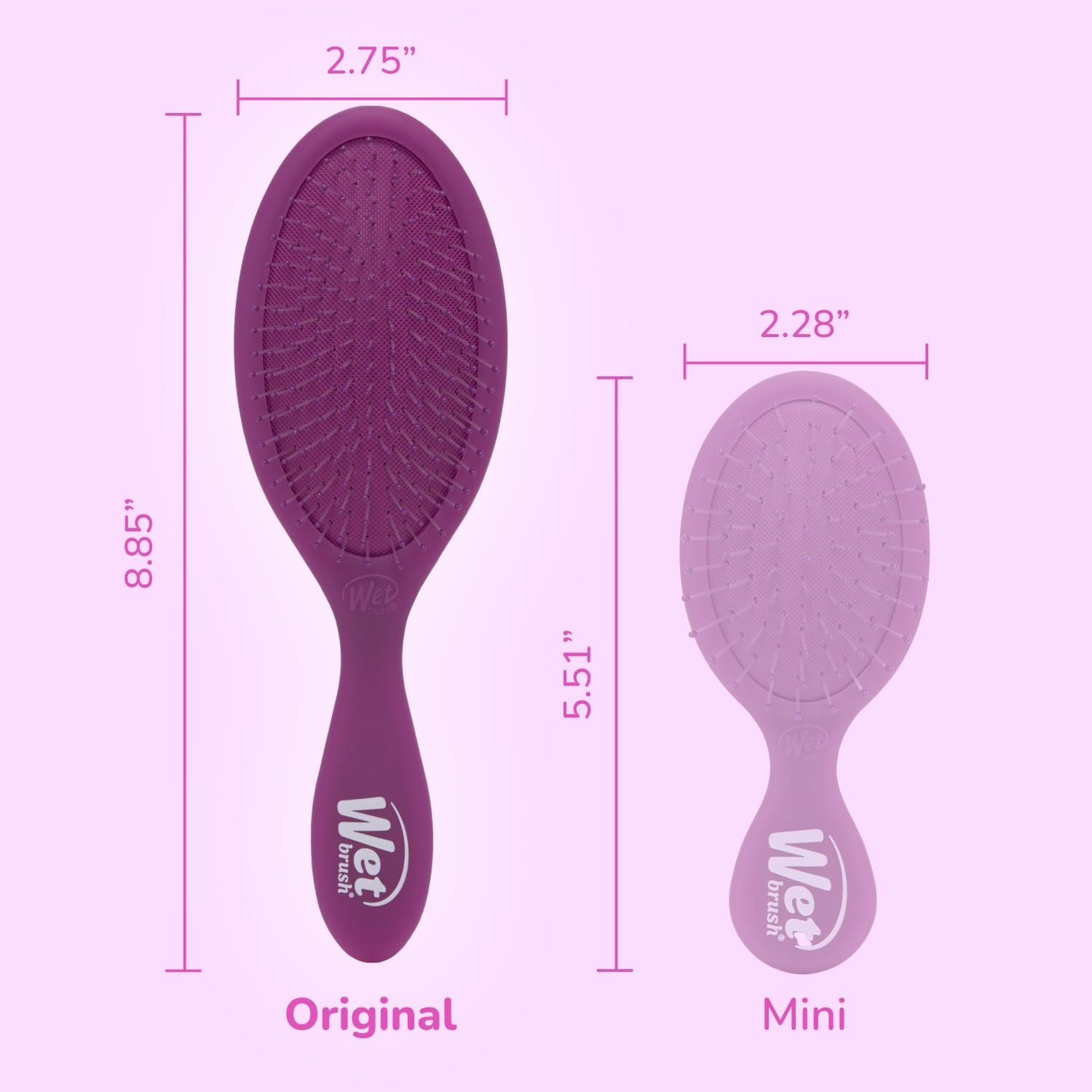 Thick hair-friendly detangler minimizes snagging during brushing