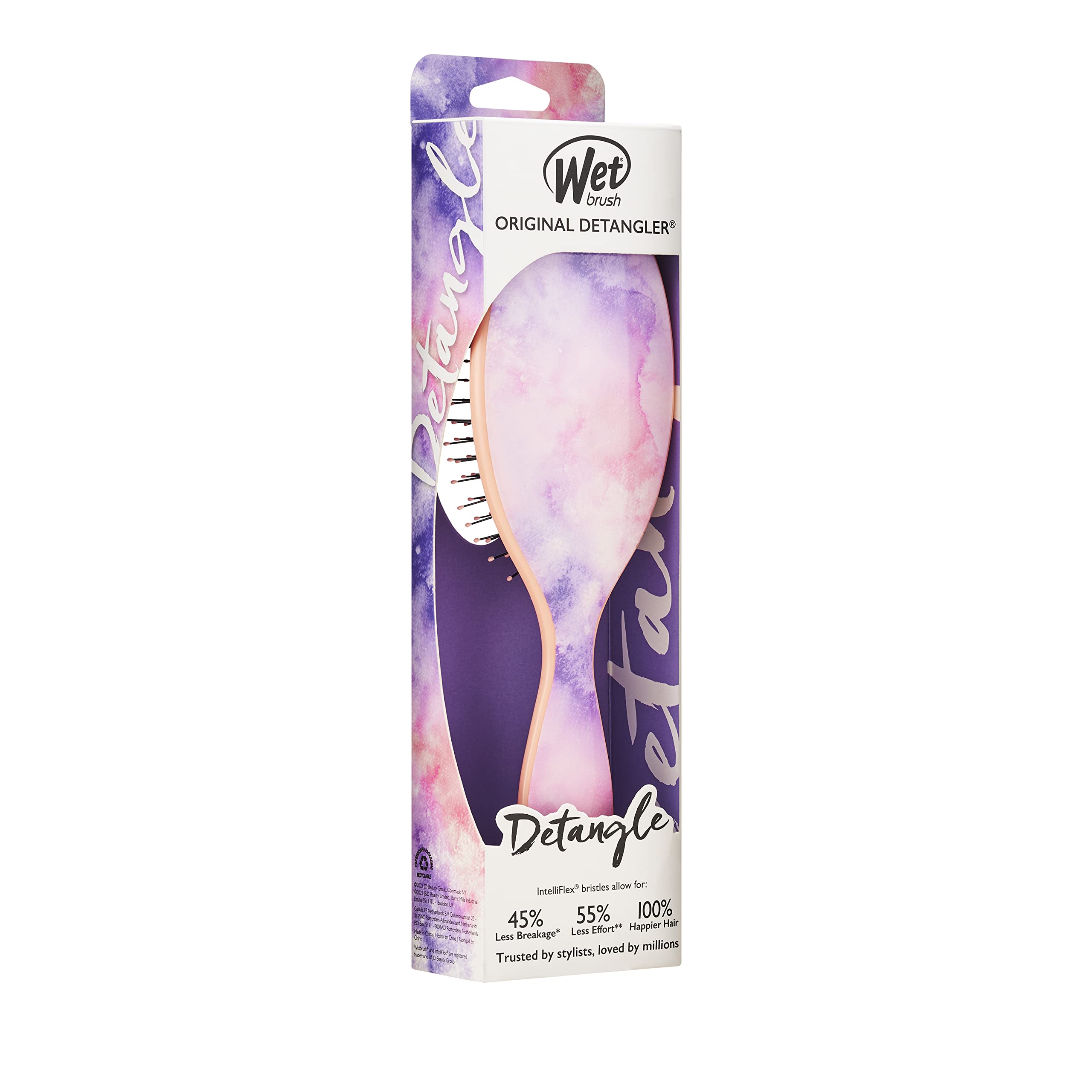 Wet Brush Original Detangler used on wet hair for smoother detangling.