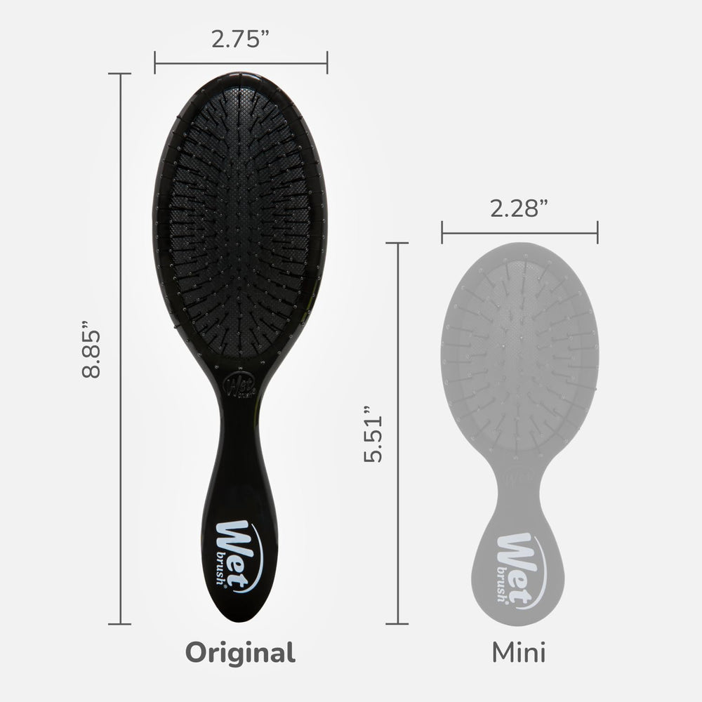 Wet Brush Original Detangler with wet hair glides through tangles smoothly.