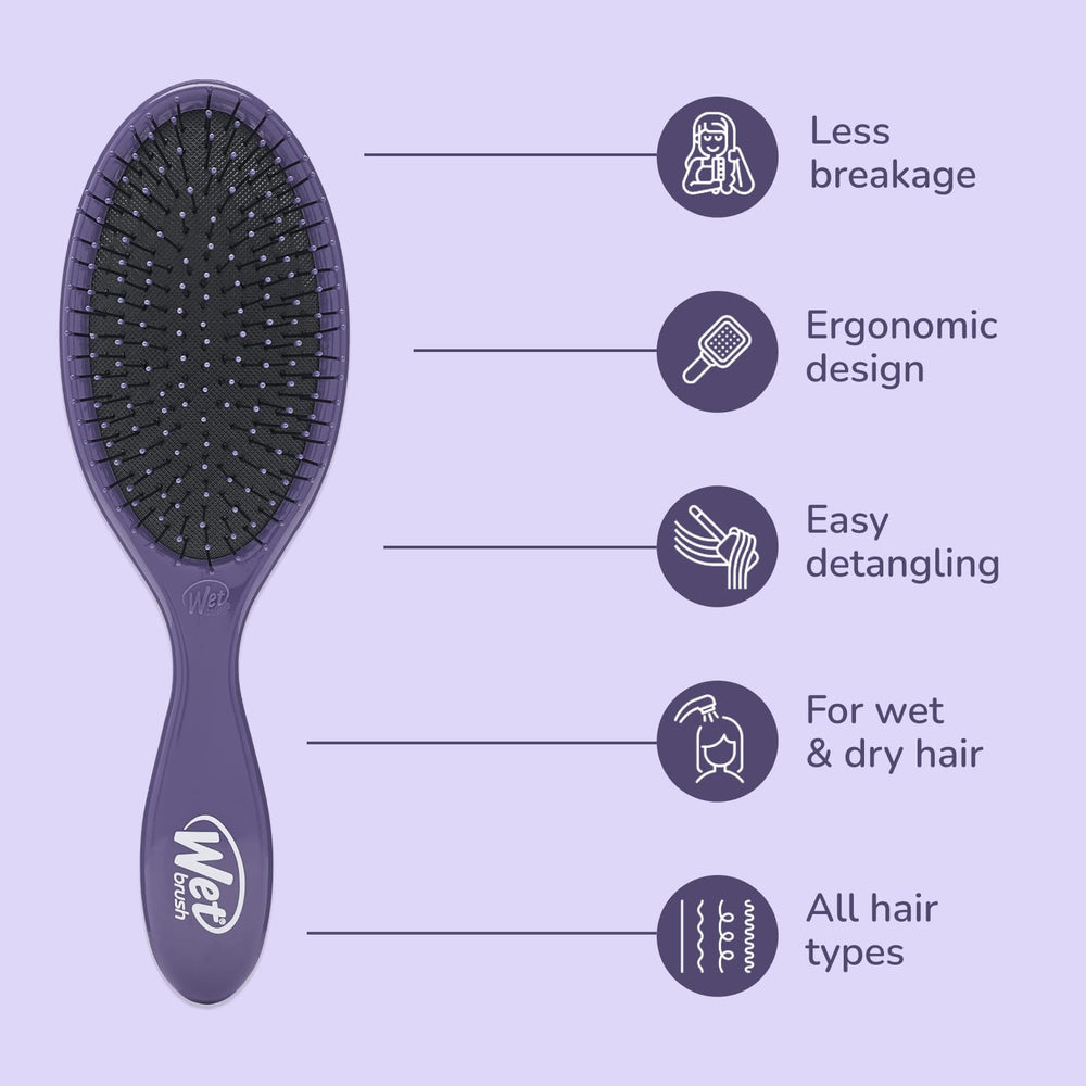 Wet Brush Original Detangler on wet hair demonstrates painless detangling.