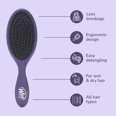 Wet Brush Original Detangler on wet hair demonstrates painless detangling.
