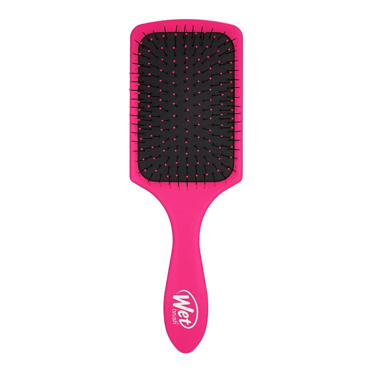 Wet Brush Paddle Detangler in pink glides through wet or dry hair without pulling.
