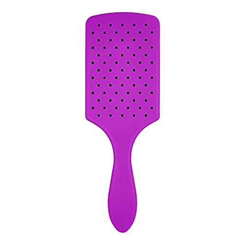 Wet Brush Paddle Detangler purple bristles closeup showing IntelliFlex for smoother detangling.