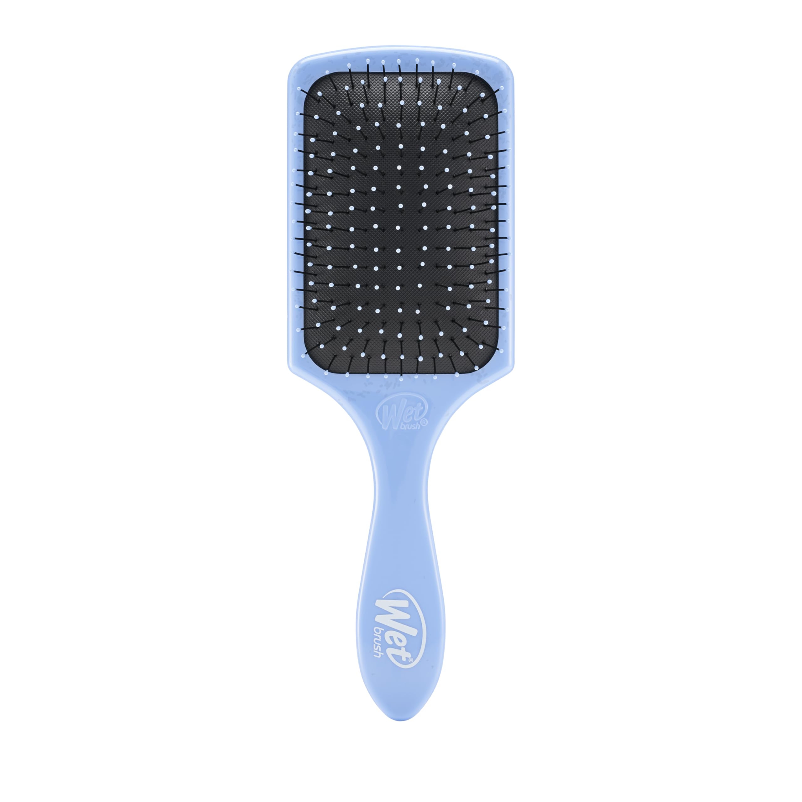 Wet Brush Paddle Detangler Sky demonstrates easy detangling for long hair without pulling.