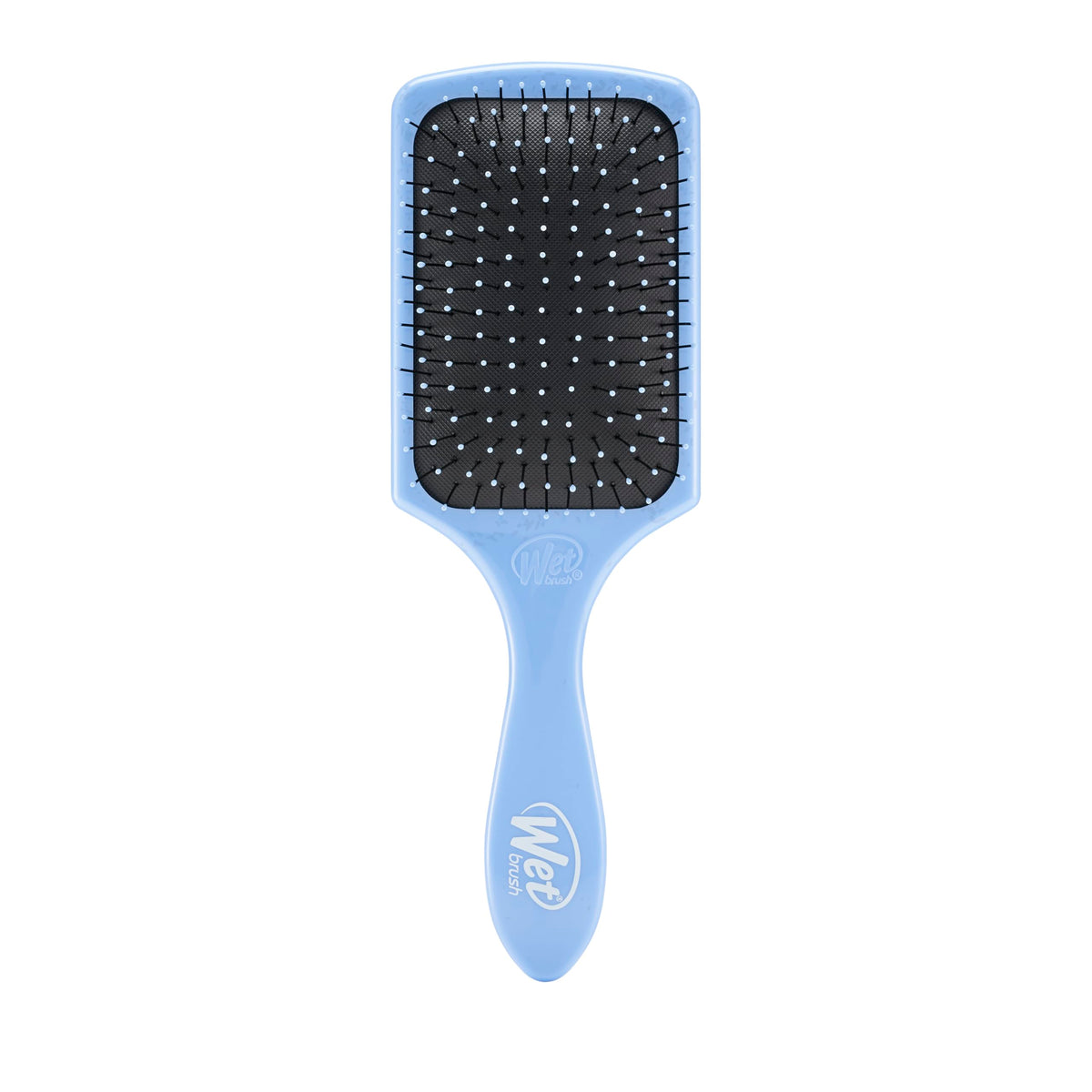 Wet Brush Paddle Detangler Sky demonstrates easy detangling for long hair without pulling.