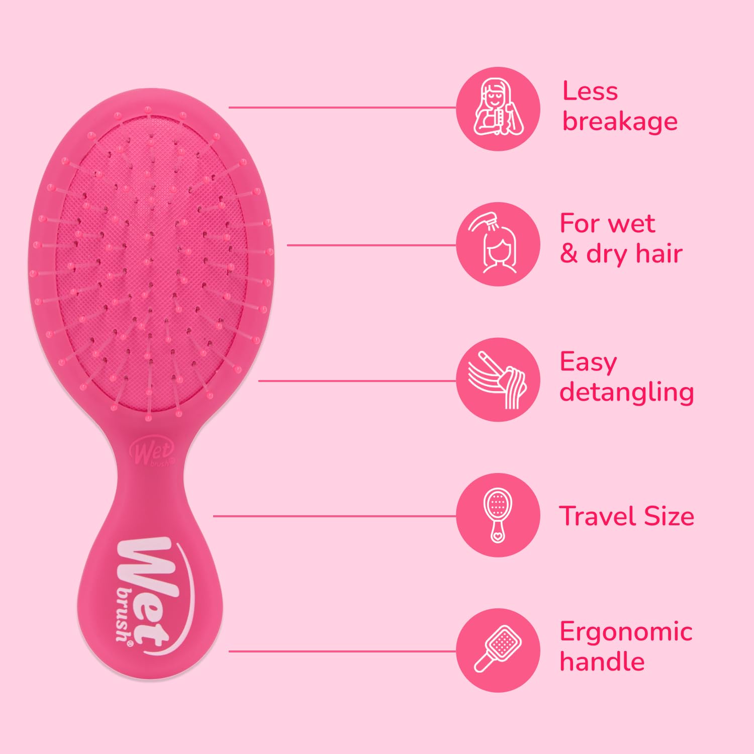 Wet Brush painless detangling reduces pulling during brushing