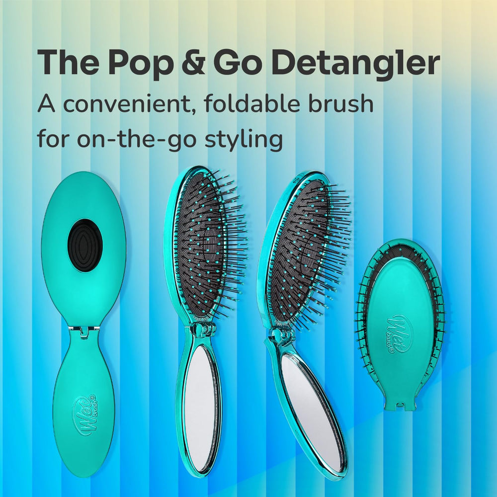 Wet Brush Pop Go Detangler blue-teal color matches personal style.