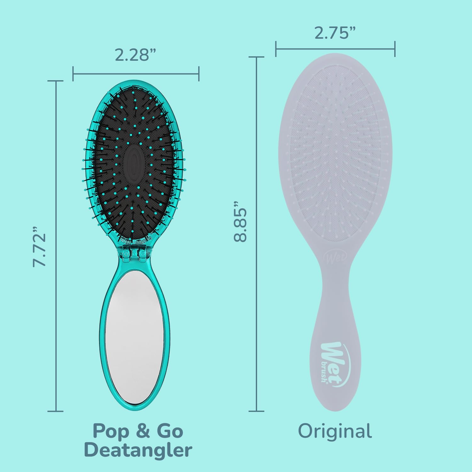 Wet Brush Pop Go Detangler on-the-go design fits gym bags and purses.