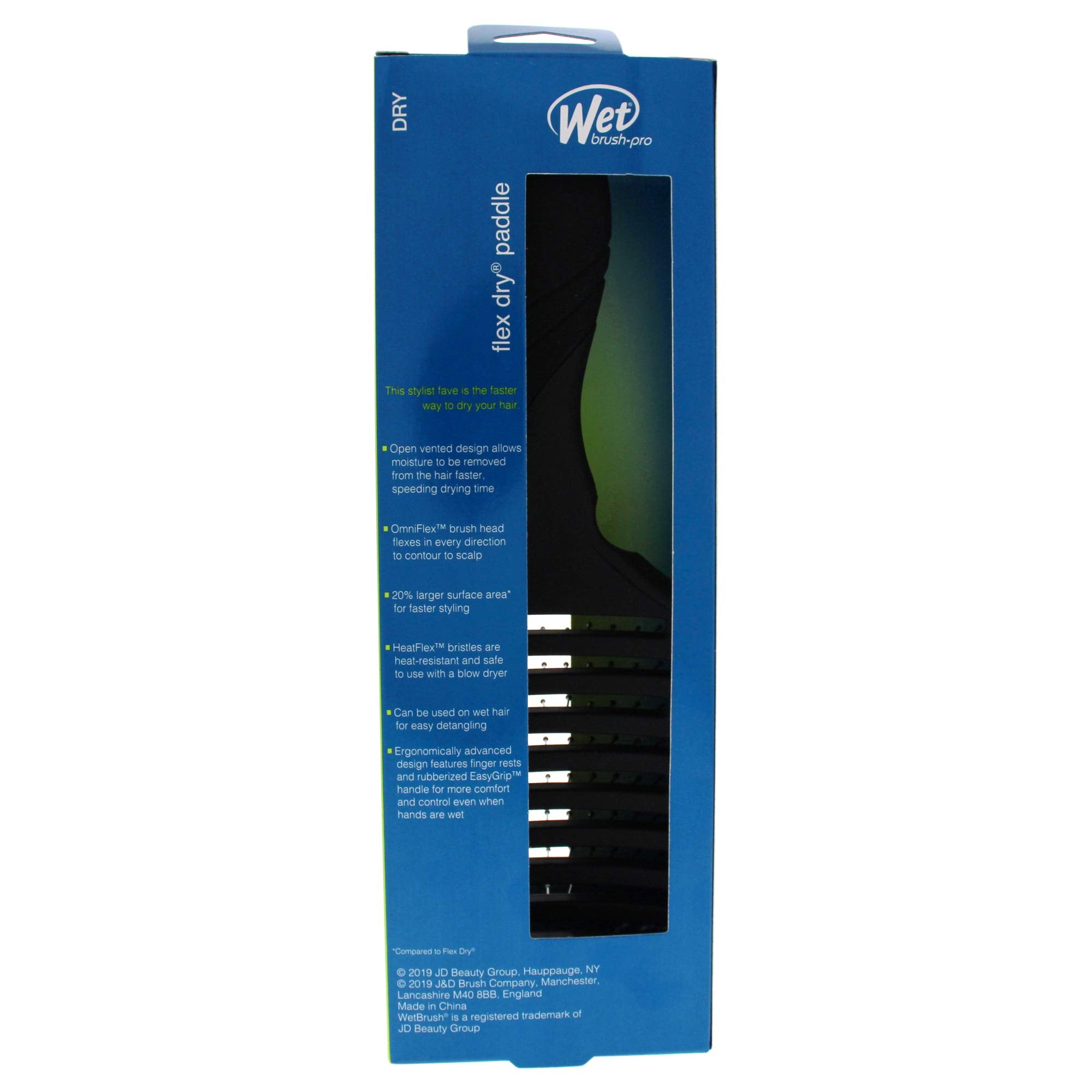 Wet Brush Pro Flex Dry Paddle Brush Black in use during detangling.