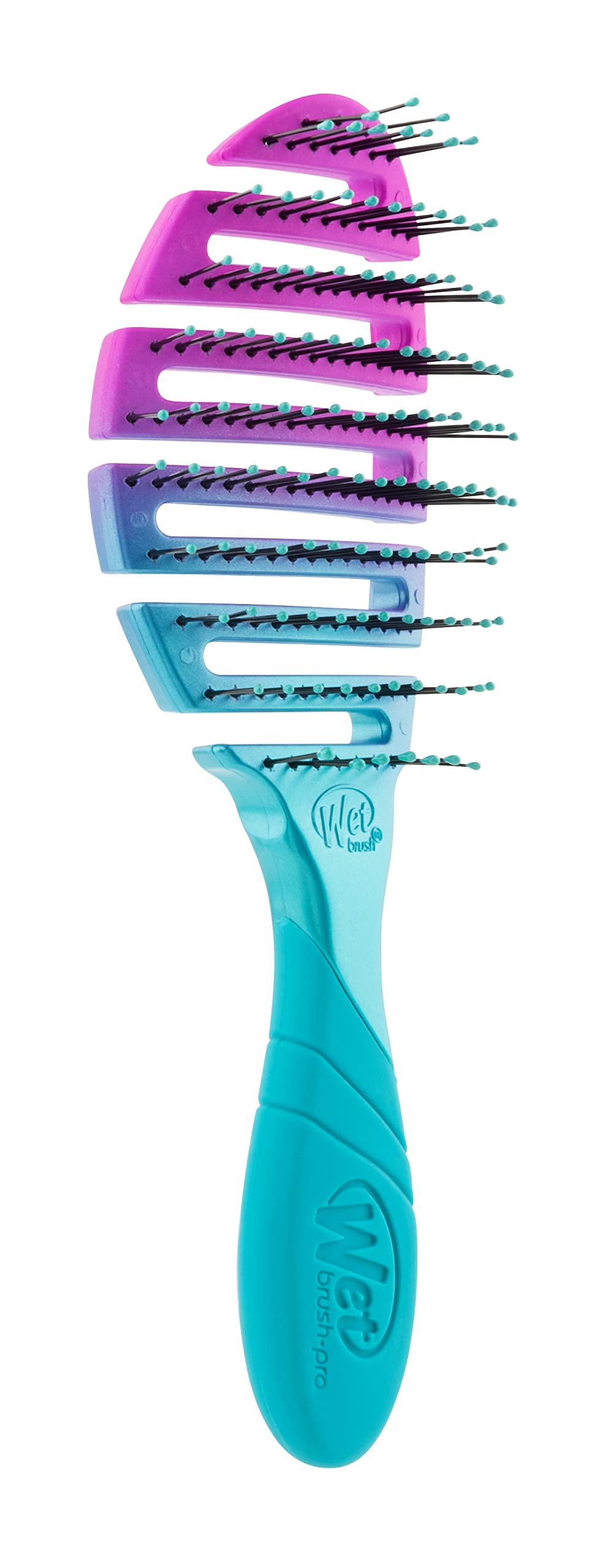 Wet Brush Pro Flex Dry Teal Ombre compact packaging for travel.