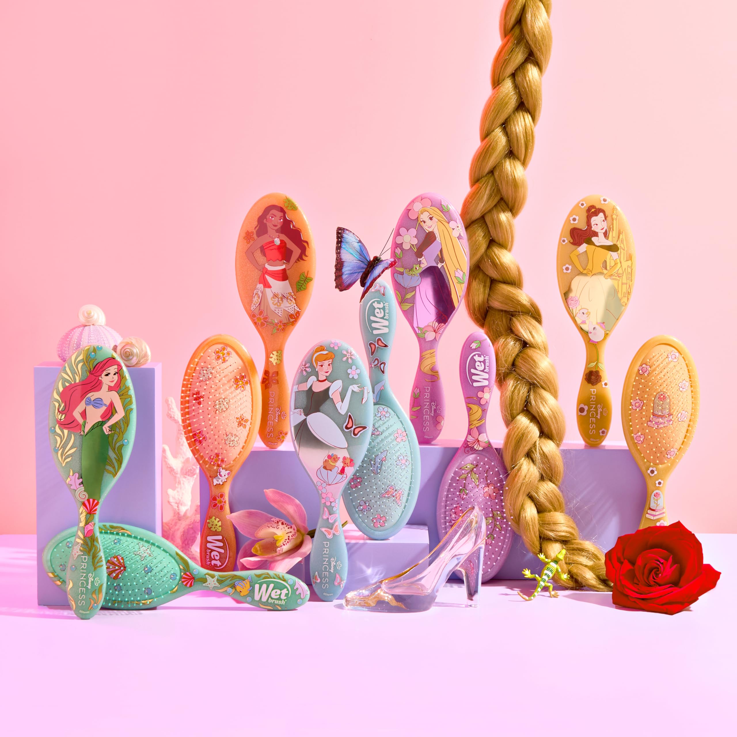 Wet Brush Rapunzel Disney Princess design provides reliable detangling for kids and adults.