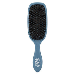 Wet Brush Shine Enhancer blue bristles closeup showing gentle detangling and oil distribution
