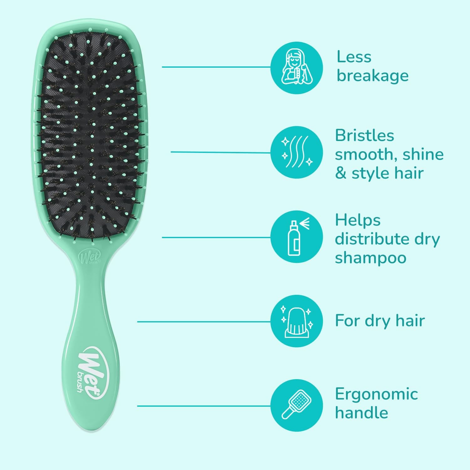 Wet Brush Shine Enhancer works on curly hair for easier detangling and shine.