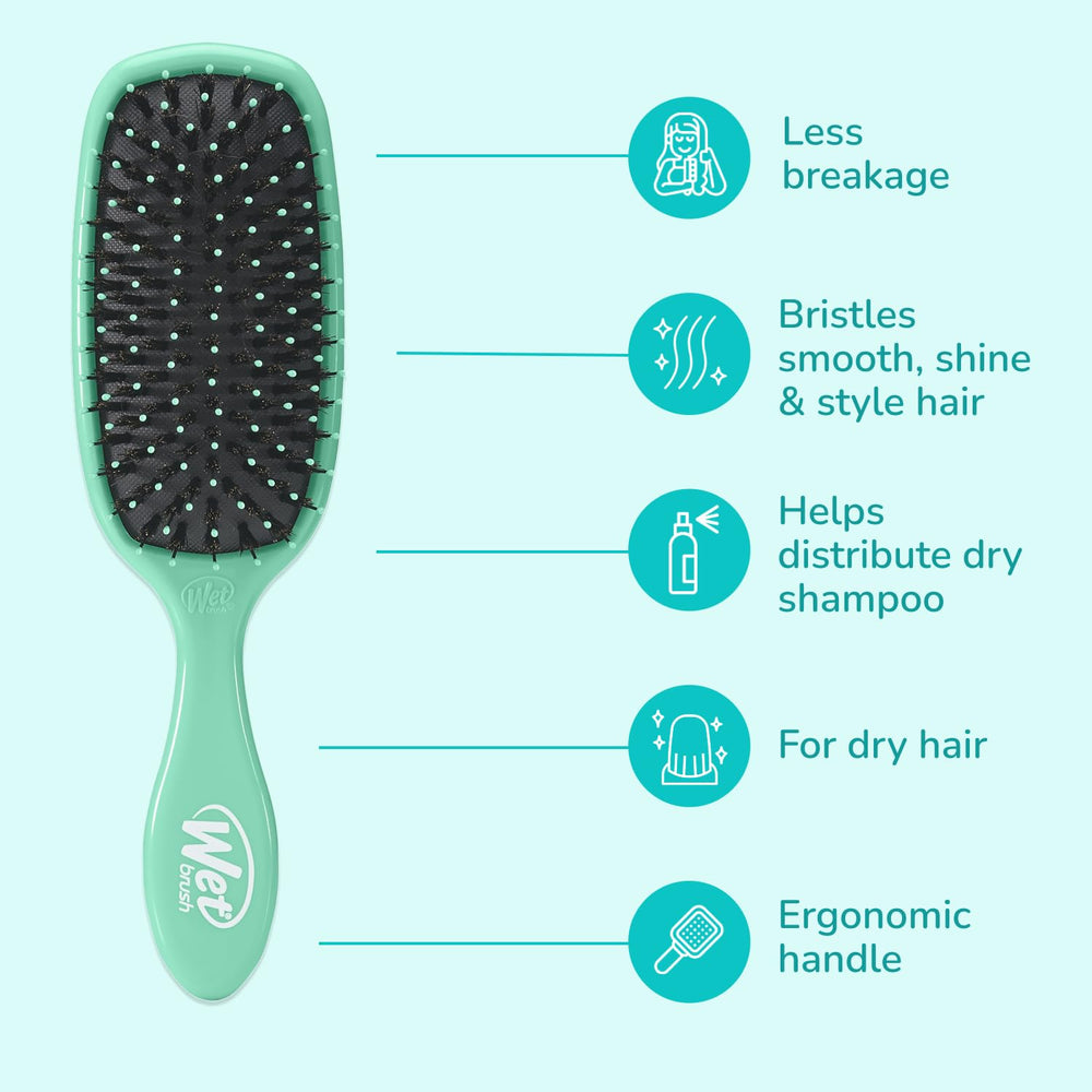 Wet Brush Shine Enhancer works on curly hair for easier detangling and shine.