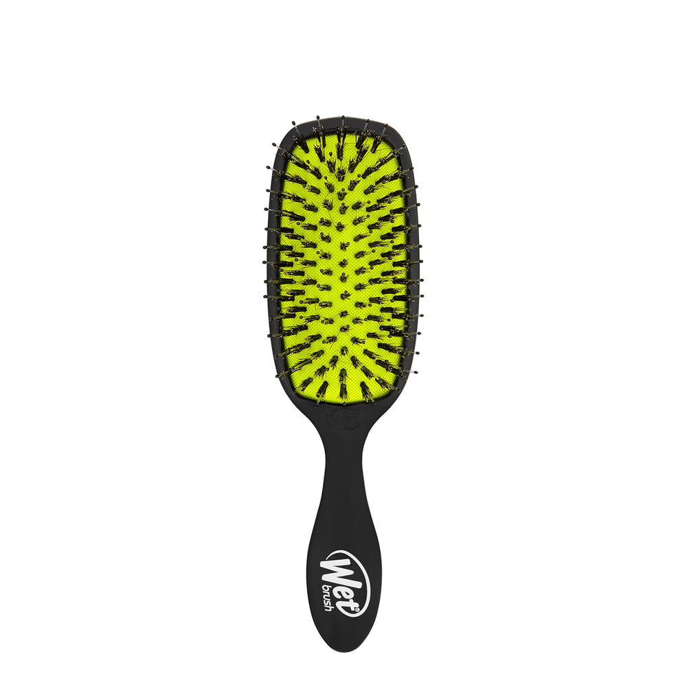 Wet Brush Shine Enhancer front view with purple handle for effortless detangling