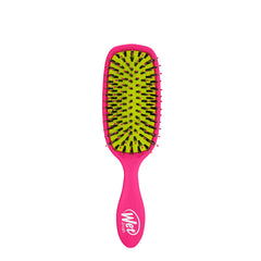 Wet Brush Shine Enhancer pink brush glides through hair for a shiny finish