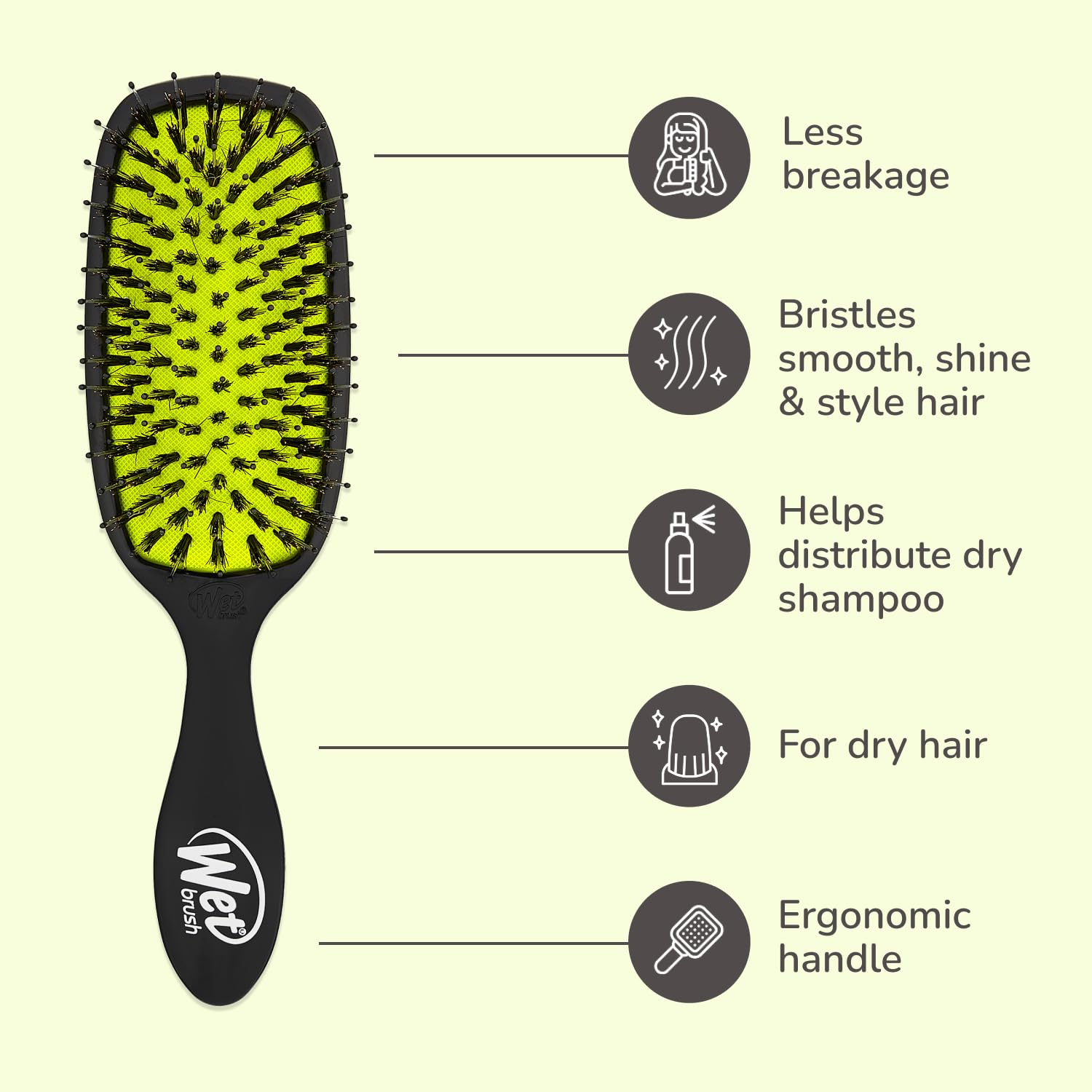 Wet Brush Shine Enhancer hair types shot demonstrating shine