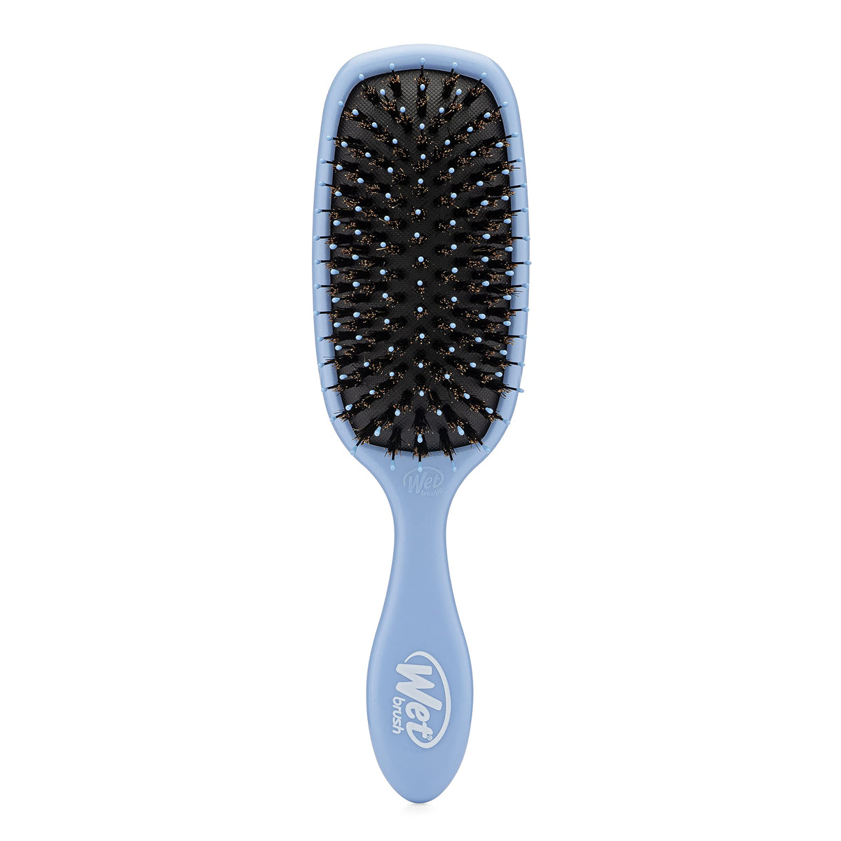 Wet Brush Shine Enhancer Sky bottle top, premium packaging for travel-ready shine