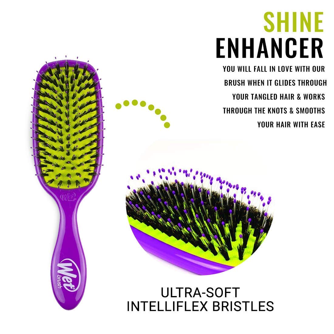 Wet Brush Shine Enhancer Sky reduces frizz with boar bristles