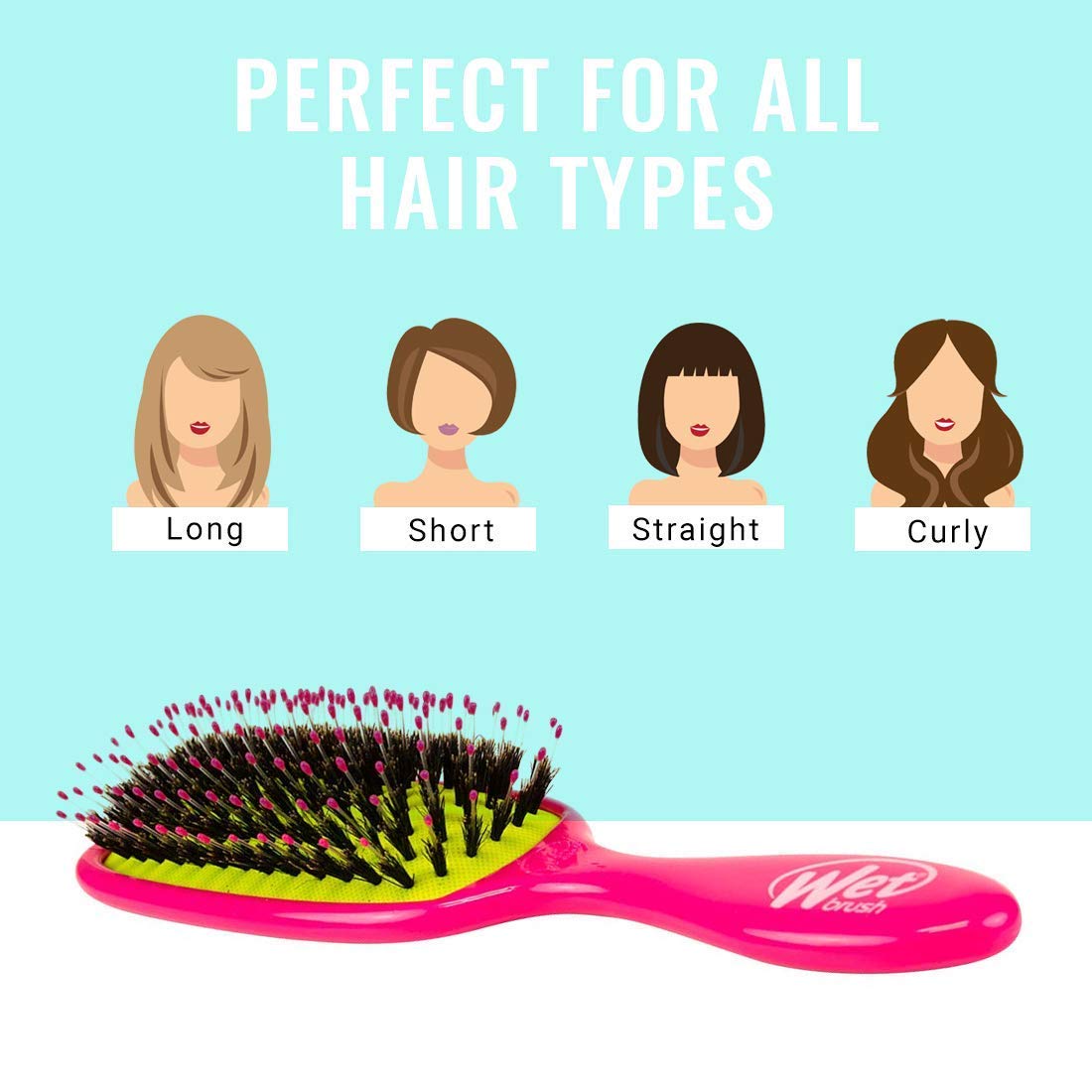 Gentle glide of Wet Brush Shine Enhancer Sky against hair strands