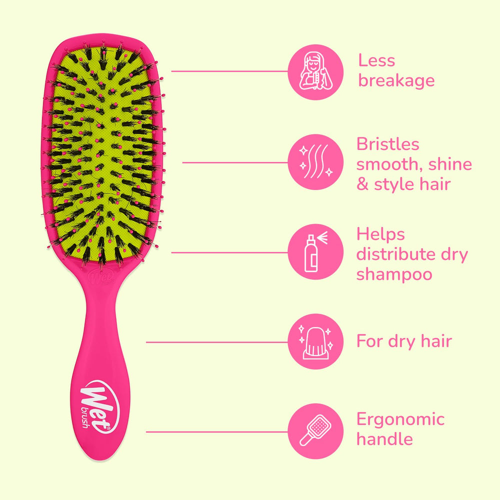 Wet Brush Shine Enhancer used on wet hair eases detangling without pulling