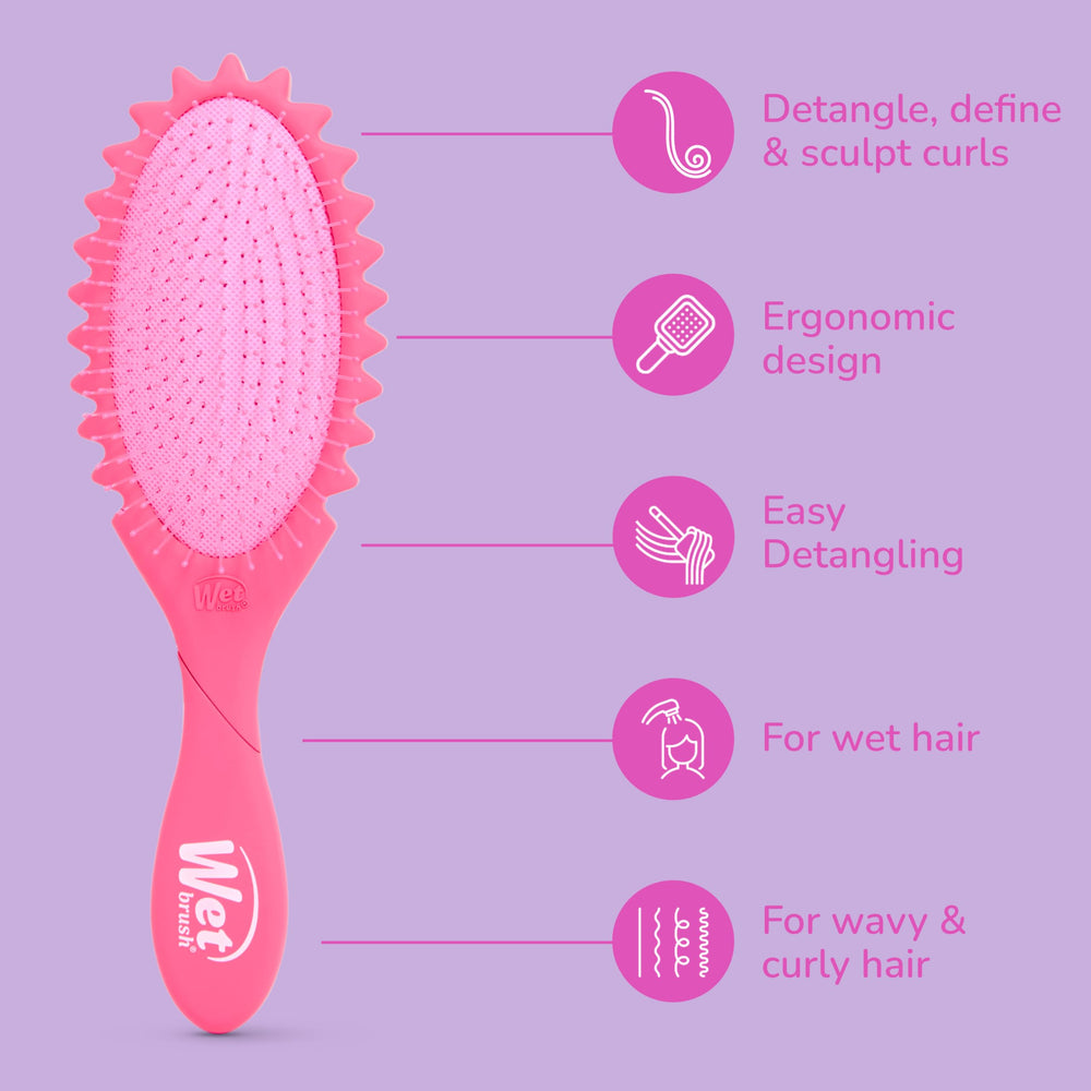 Wet Brush Curl Shaper in the shower with conditioner for slip and shape.