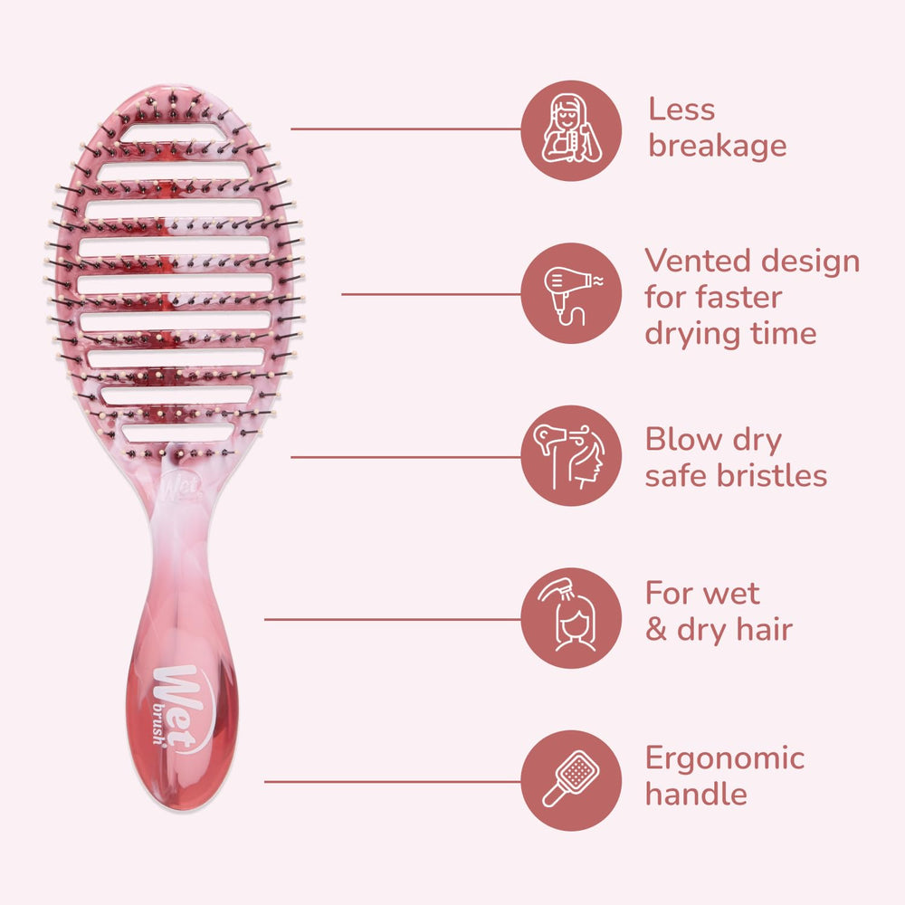 Wet Brush Speed Dry being used with a blow dryer for smooth detangling