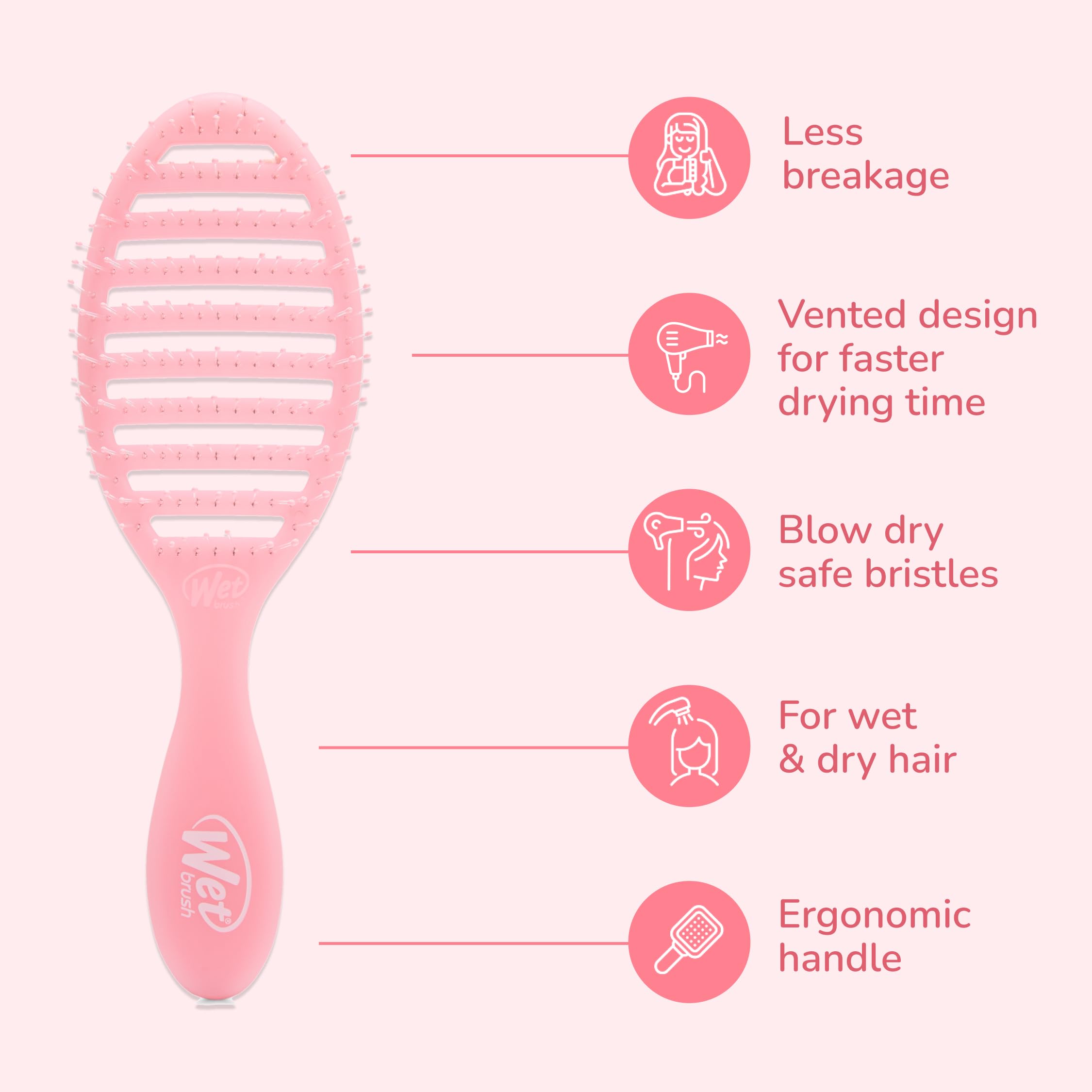 Using Wet Brush Speed Dry Hair Brush during blow drying