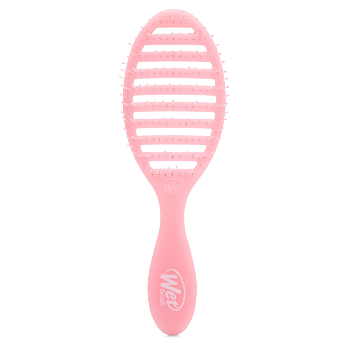 Wet Brush Speed Dry Hair Brush pink drink hero shows vented design for faster blow-drying