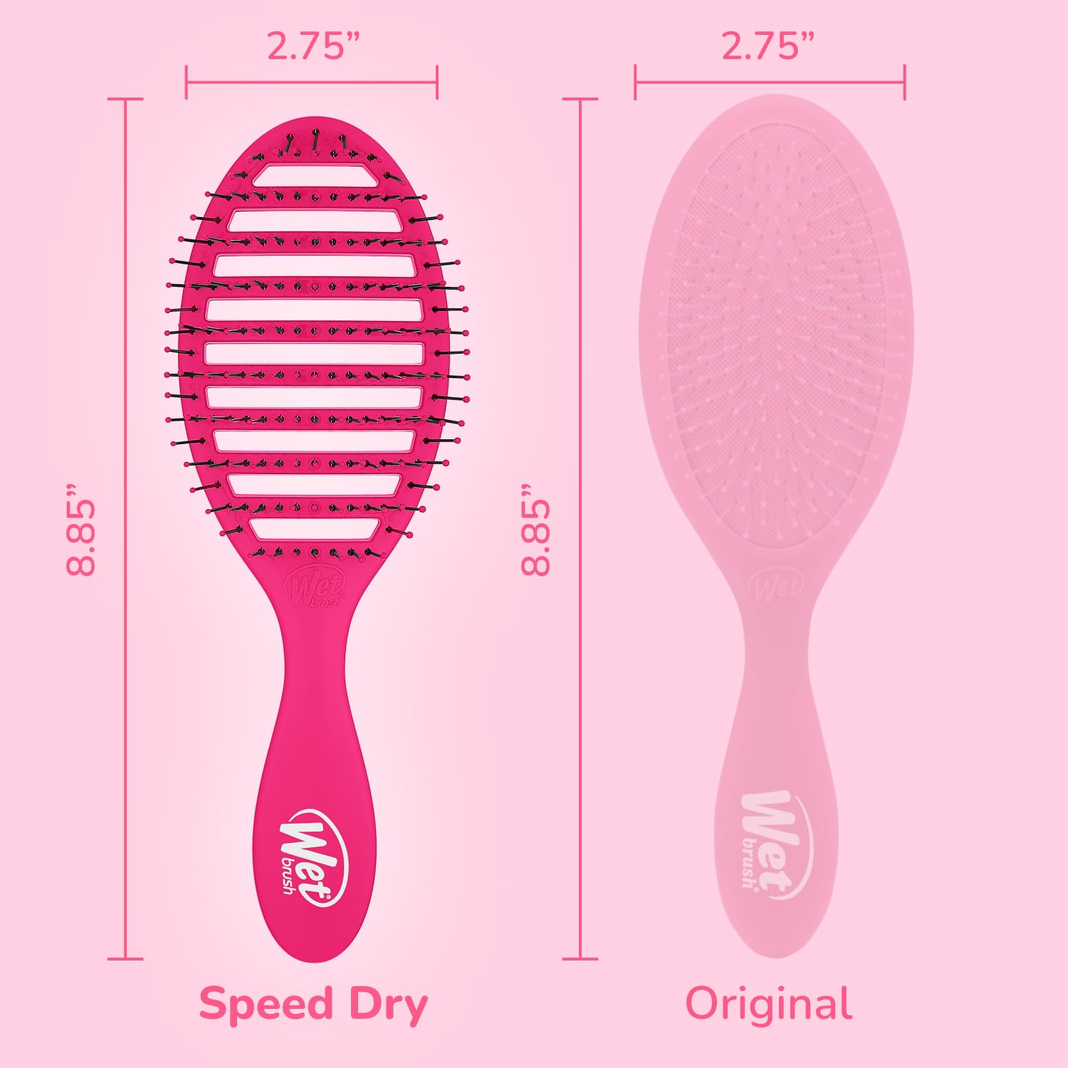 Wet Brush Speed Dry pink vented design speeds drying time