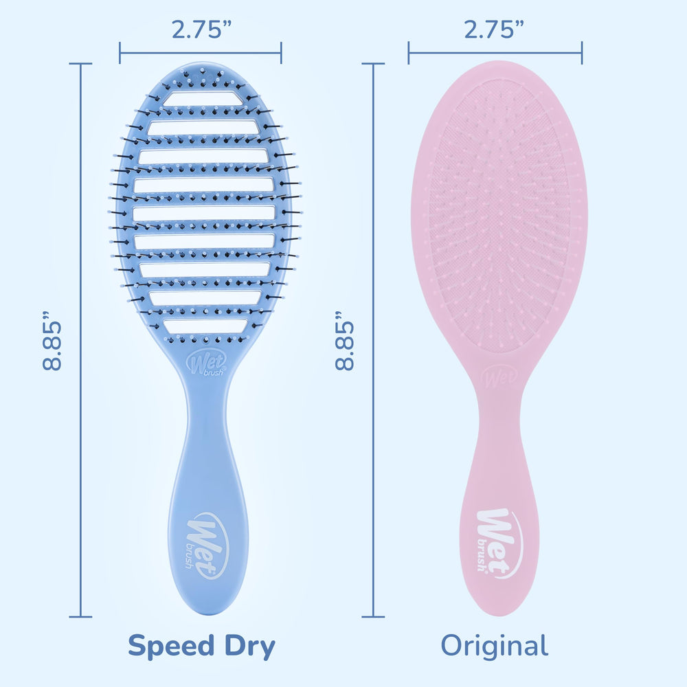 Wet Brush Speed Dry tangle management reduces pulling during brushing.