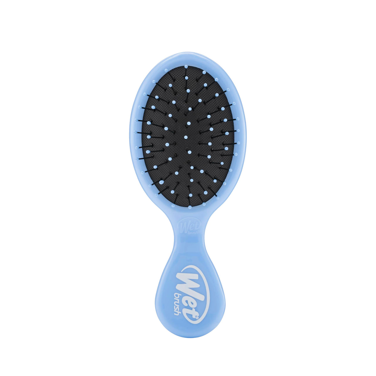 Wet Brush Squirt Mini Detangler Sky closeup showing ultra-soft IntelliFlex bristles for gentle detangling.