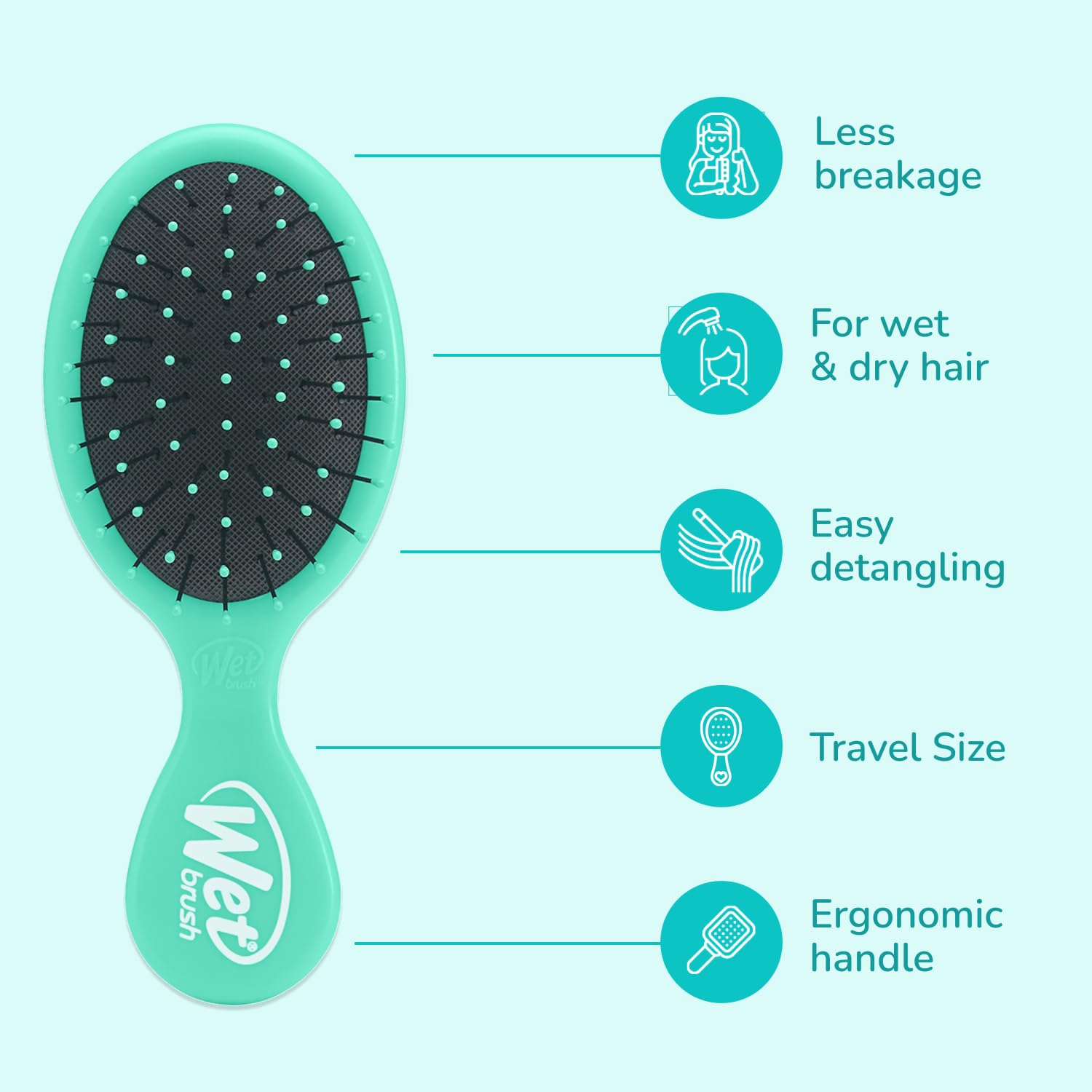 Wet Brush Squirt flexible bristles provide painless detangling experience.