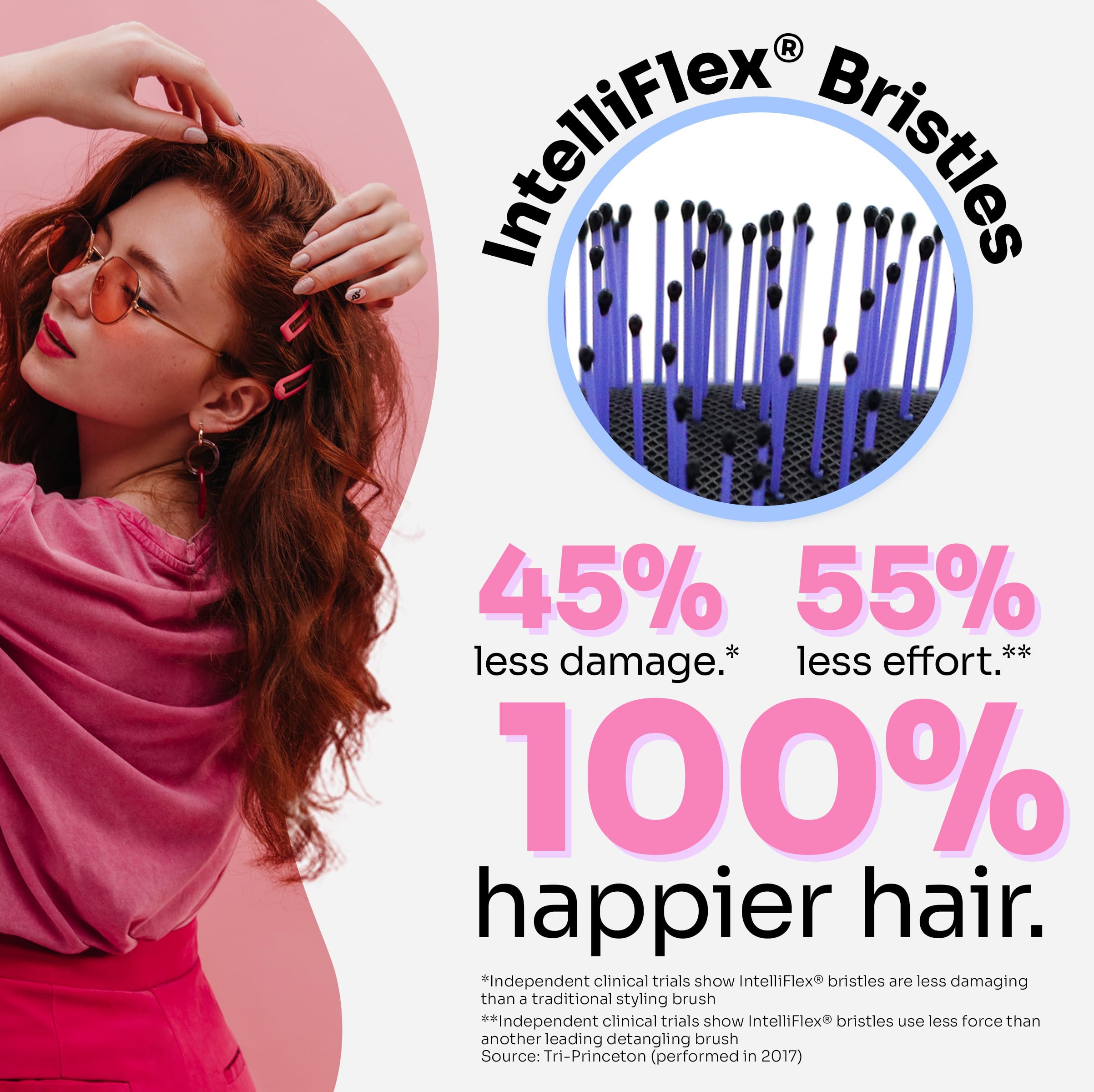 Wet Brush Thick Hair tangles demo – painless detangling on thick, curly hair.