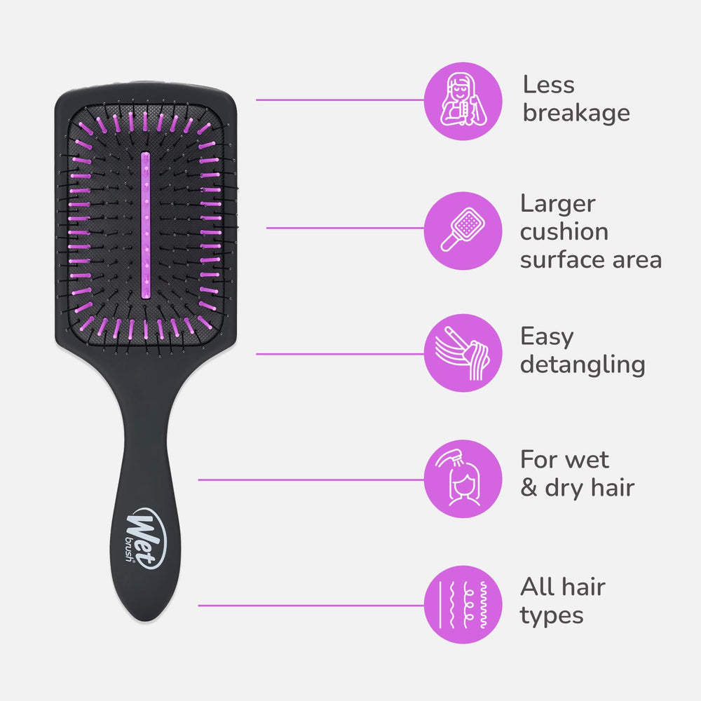 Wet Brush ultra-soft TPE strips closeup with anti-static smoothing.
