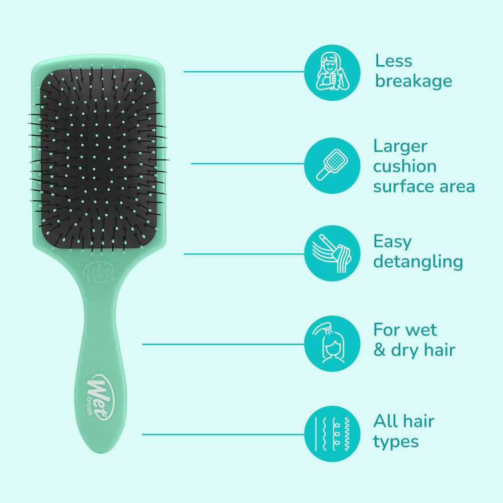 Wet Brush wide surface distributes conditioner evenly through long hair