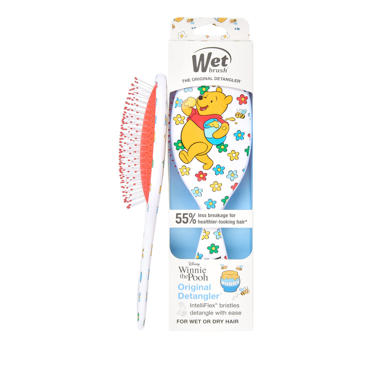 Wet Brush Winnie Pooh detangler with soft bristles for gentle knot release on all hair types.