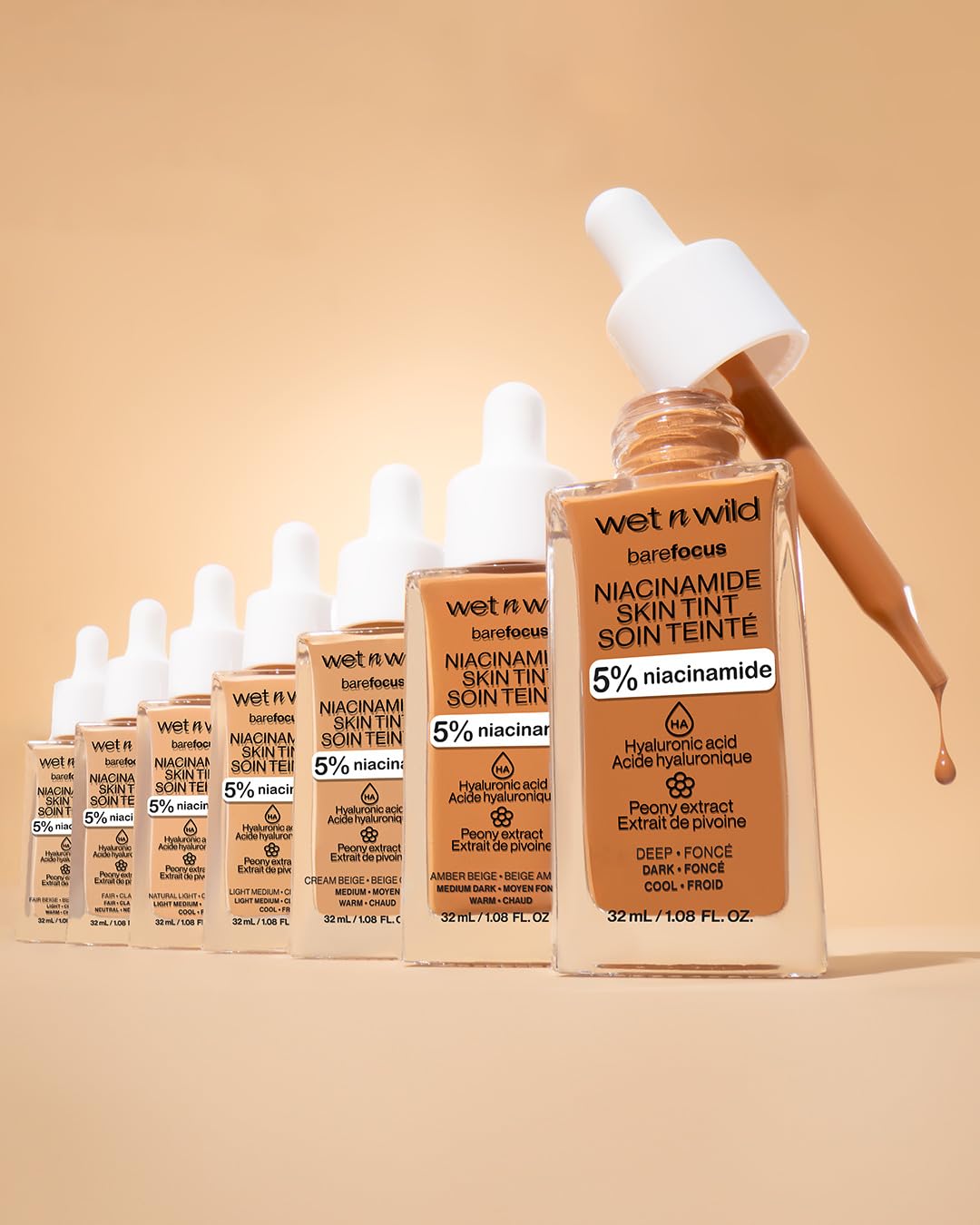 Wet n Wild Bare Focus ingredients include 5% niacinamide and hyaluronic acid.