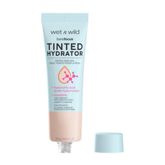 wet n wild Bare Focus tinted hydrator swatch on skin demonstrates sheer-to-medium coverage