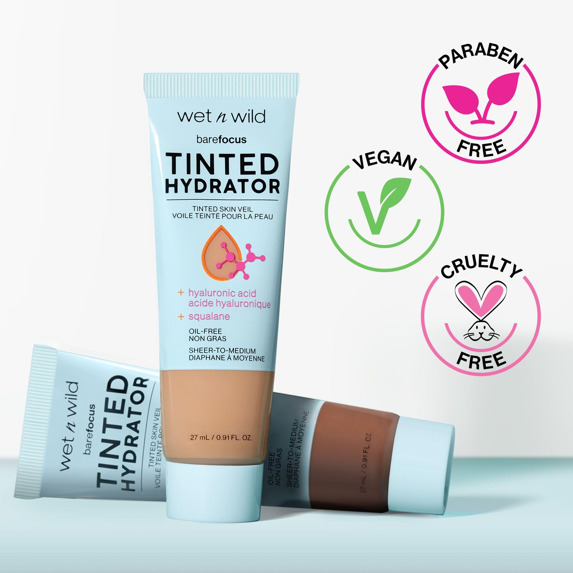 wet n wild Bare Focus hydrator texture close-up reveals smooth, semi-matte finish