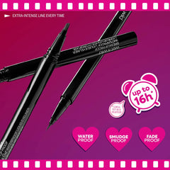 wet n wild eyeliner tip close-up shows ultra-fine brush for precise application.